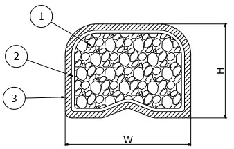 9x5mm Emiのゴム製 ガスケット、平らな伝導性の泡ガスケット