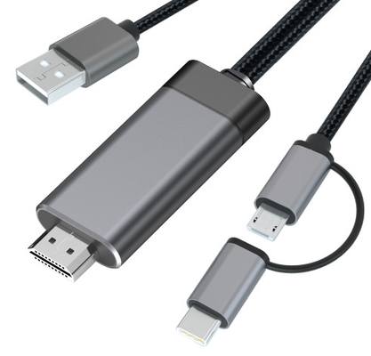 2 1 1080pマイクロHdmiに付きUsb CのコードにアルミニウムHdmiをケーブルで通信しなさい