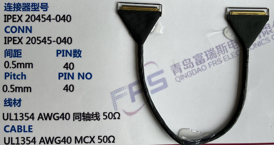 330mm Awg40 LVDSのコネクター40 Pin 0.5mmの電線アセンブリ
