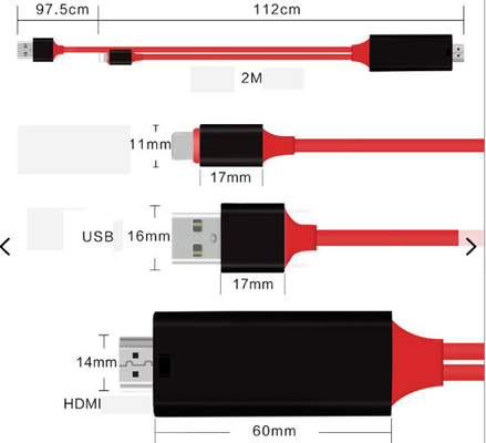 8 IPhoneのためのHdmiへのPin 2m HDMIのケーブル会議1080pの音声ケーブル13 13Plus