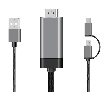 2 1 1080pマイクロHdmiに付きUsb CのコードにアルミニウムHdmiをケーブルで通信しなさい