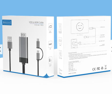 2 1 1080pマイクロHdmiに付きUsb CのコードにアルミニウムHdmiをケーブルで通信しなさい